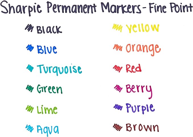 Sharpie Retractable Fine Tip Permanent Markers, Assorted Colors, 12 Count