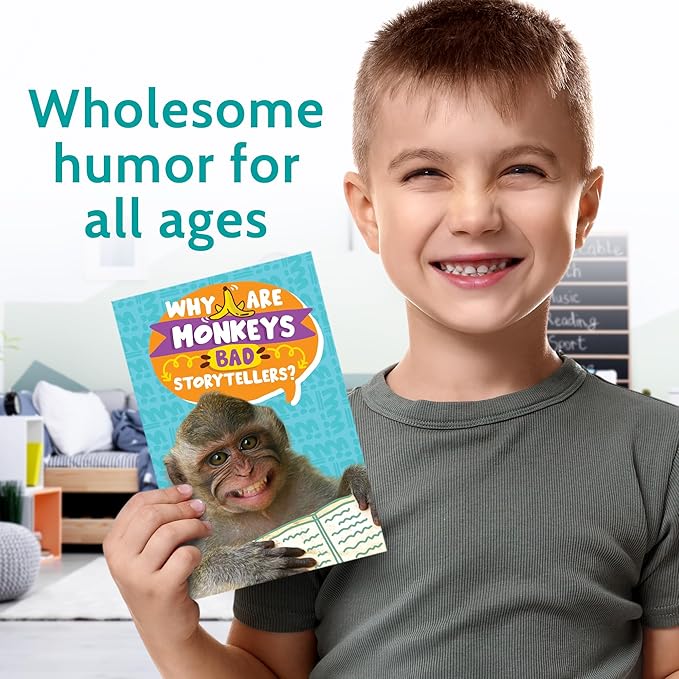 T MARIE 40 Funny Animal Joke Postcards with No Repeats - 4x6” Humorous Bulk Thinking of You Postcards for Kids, Grandkids, Students, and Teachers, Summer Camp, Lunchboxes and More