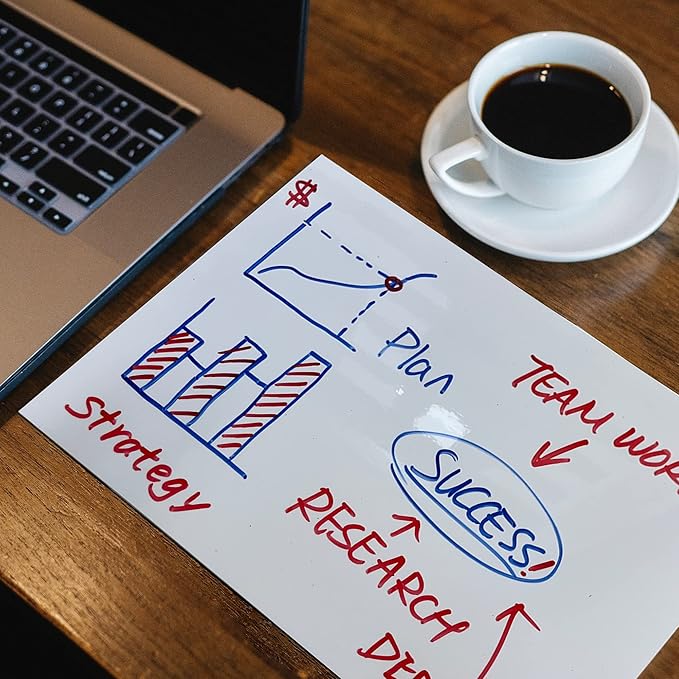 Dry Erase Board Sticker- Whiteboard Stickers-5.82''x8.27'' Removable Dry Erase Sheets- Fridge Magnetic Paper Alternatives for Desk/Refrigerator/Door/Home/Office/Classroom (White-6Pcs)