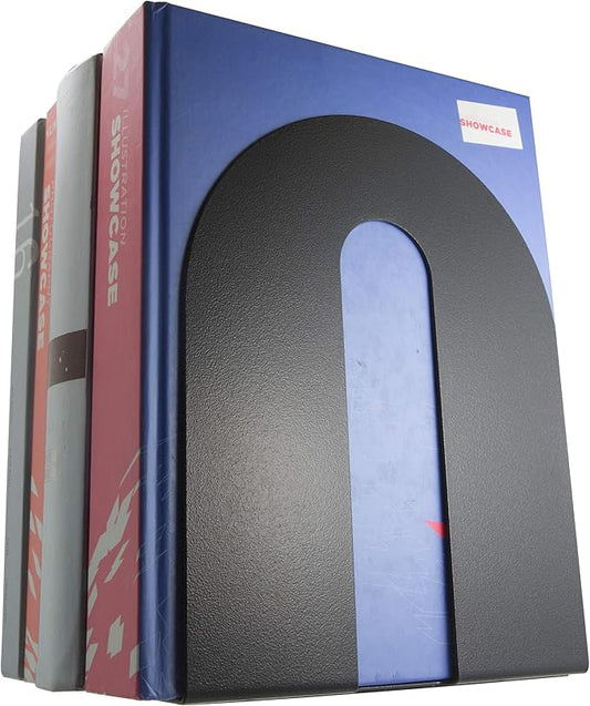 Officemate® OIC® Magnetic Heavy-Duty Bookends, 10" x 8" x 8", Black, Set Of 2