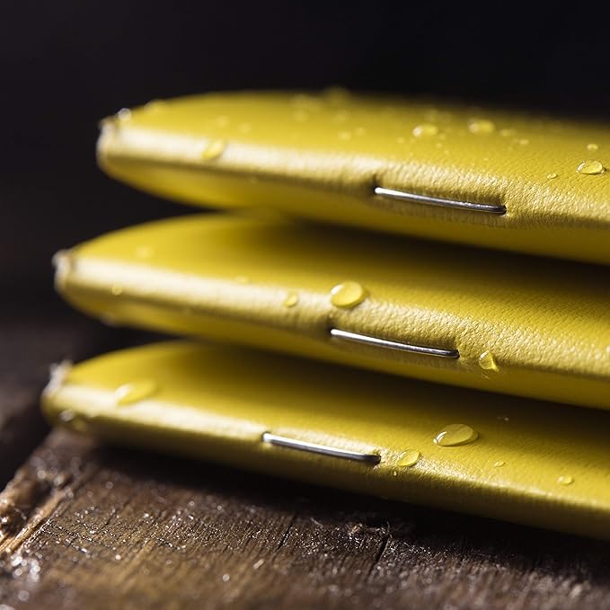 Rite in the Rain Weatherproof Stapled Notebook, 4.625" x 7", Yellow Cover, Field Pattern, 3 Pack (No. 351FX)