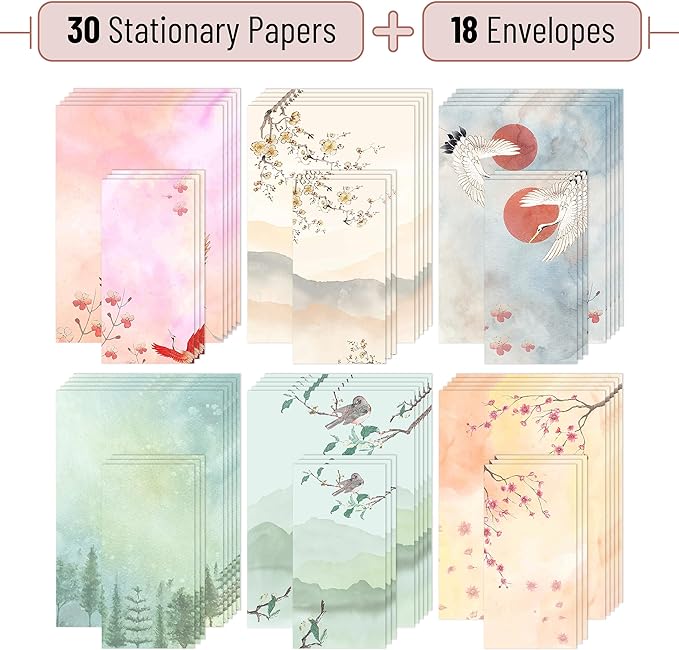 Mr. Pen- Stationery Writing Paper with Envelopes, 30 Letter Writing Paper+18 Envelopes, Stationary Set for Writing Letters, Stationary Paper, Writing Paper Stationary, Cute Stationary Set, Letter Set