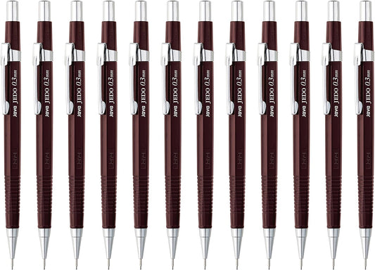 JAVAPEN 0.3 mm Mechanical Drafting Pencil – 12-Pack, Precision Needle Tip, Hex Anti-Roll Barrel, Smooth Metal-Clutch Mechanism