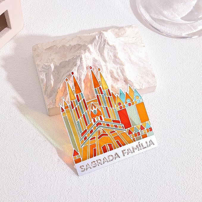 Metal Bookmarks with Transparent Design - Sagrada Familia Book Mark for Readers, Aesthetic Book Markers for Kids, Teens, Teachers, Students, Gifts for Book Lovers, Writers, Reading Women & Men
