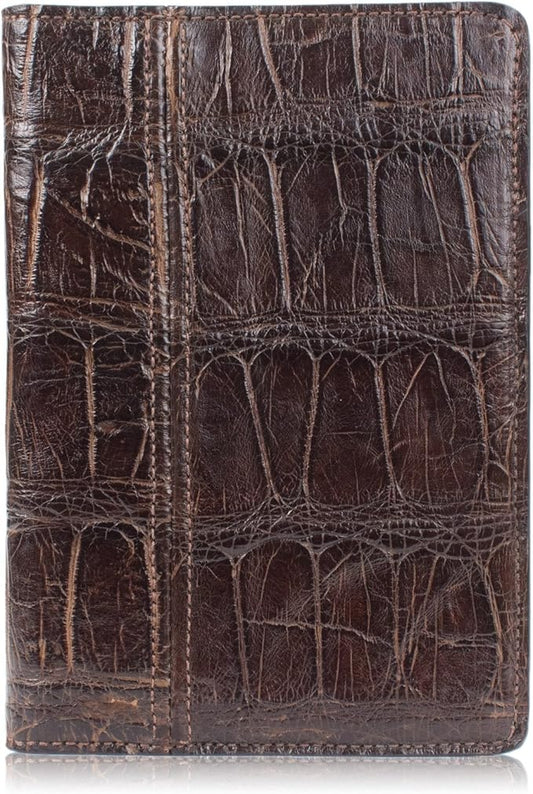 Genuine Florida Alligator Skin Notebook Padfolio (Small, Brown)