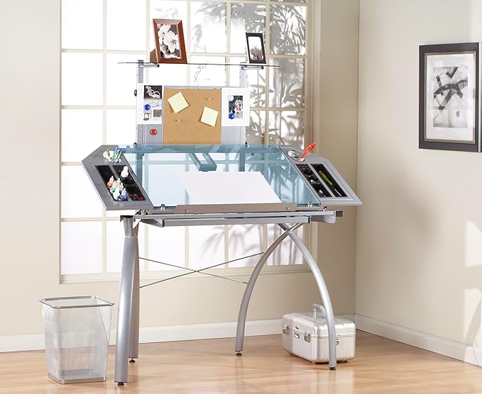 Studio Designs Futura Tower, Silver/Blue Glass