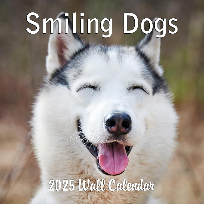2025 Smiling Dogs Monthly Wall Calendar | 12" x 24" | Thick Sturdy Paper | Dog Calendar 2025