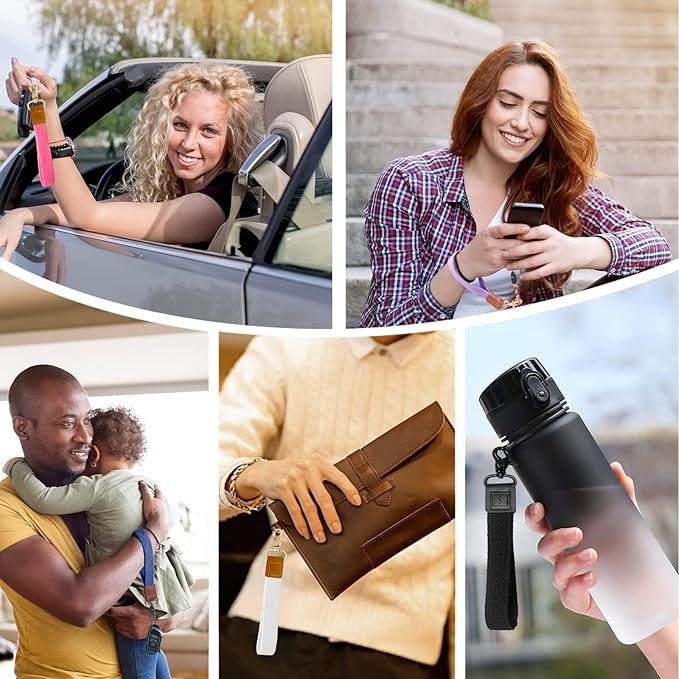 Fishent Stretchy Wristlet Keychain,Braided Cute Wrist Lanyards for Keys, Key Chain Holder for Women Men, Wrist Strap Keychain for Car Keys Phone Camera Wallet ID Badges Card（Smoky Violet）