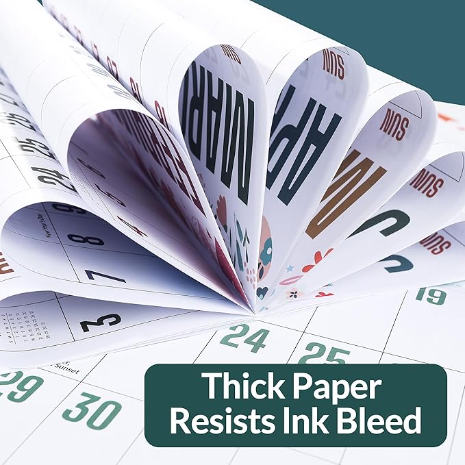 SUNEE Calendar 2024-2025, Large Print Wall Calendar Sep. 2024 - Dec. 2025, 15-Month, Monthly Planner with Big Grid, Big Wall Calendar for Home Office Planning, 12" x 24" (Open)