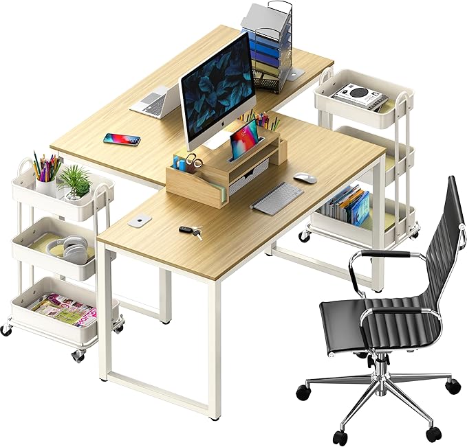 SHW 48-Inch Commercial-Grade Office Computer Desk, Oak