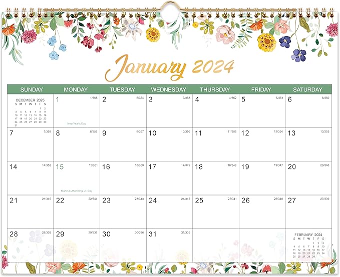 2024 Calendar - Wall Calendar 2024, Jan. - Dec. 2024, 14.6" x 11.5", 2024 Calendar 12 Month Planner, Wall Calendar