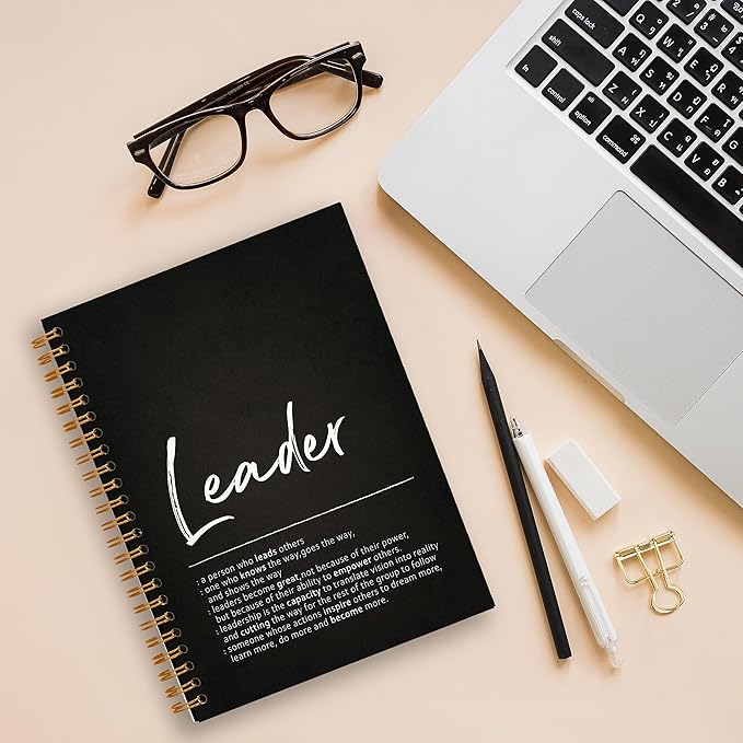 Tizzer Leader Definition Lined Hardcover College Ruled Spiral Notebook Journal for Work Notes Journaling 5.5×8.3 Inch,Leader Mentor Supervisor Appreciation Gifts,Best Leader Gifts