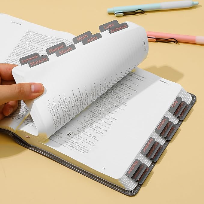 Mr. Pen- Bible Tabs, 75 Tabs, Cool Gray, Laminated Bible Tabs for Women and Men, Bible Tabs for Study Bible Index Tabs, Bible Book Tabs, Bible Labels Tabs, Mr Pen Bible Tabs for Women Study Bible