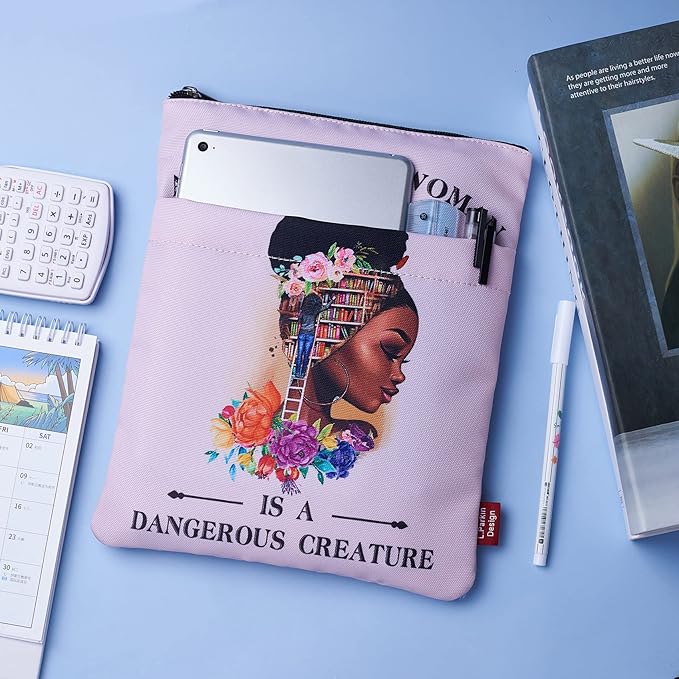 Book Sleeve for Book Lovers, Bookish Book Protector, Book Covers for Paperbacks, Washable Fabric, Book Sleeves with Zipper, Medium 11 Inch X 8.7 Inch