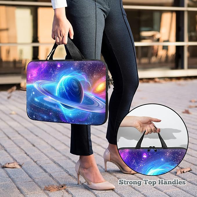 Universal Laptop Sleeve Tablet Case 12 inch, Cosmic Planet Slim Carrying Case Durable Handbag Travel Laptop Bag for Surface Pro 9 8 7/Laptop Go 2 3, MacBook Air 11/12