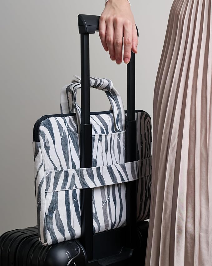 Maison d'Hermine Laptop Bag upto 15.6 inch Stain and water repellent Cotton canvas - Zebra