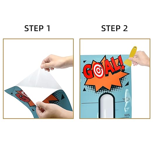 Goal Thermometer Chart Goal Tracker - 48"x12" Adhesive Dry Erase Fundraising Thermometer Sticker