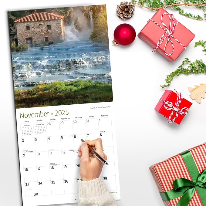 RED EMBER Natural Wonders 2025 Wall Calendar 12 Month | 12" x 24" Open | Thick & Sturdy Paper | Giftable | Calendar 2025