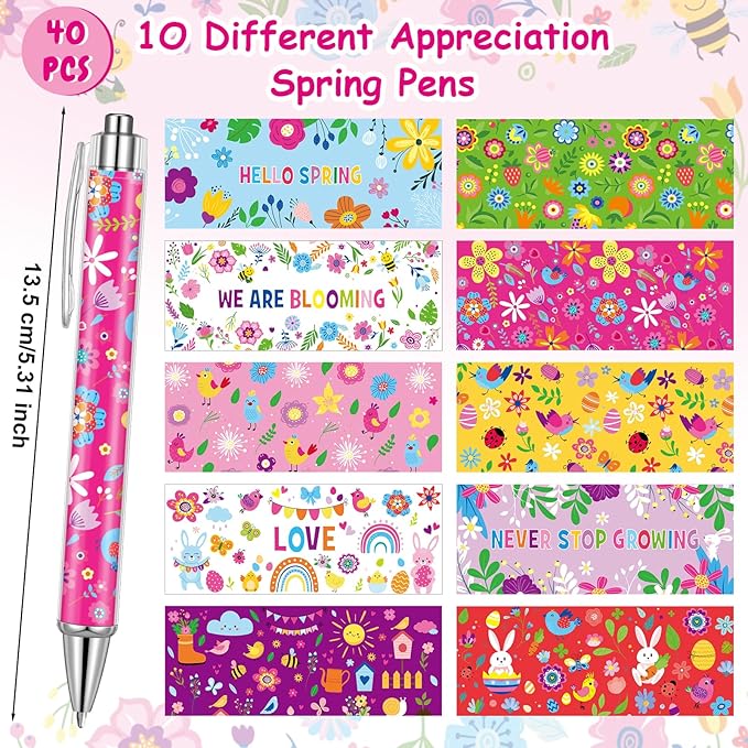 Geyee 80 Pcs Flower Theme Sticky Notes and Pens Set, Floral Memo Pads Colorful Flower Ballpoint Pens Foral Party Gift Supplies for Student Classroom School Theme Birthday Party Gift Favors