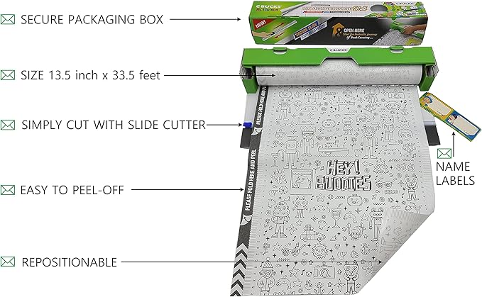 Clear Paperback Book Cover Protector Includes Slider - Covers Upto 20 Books (13in x 33.5ft)