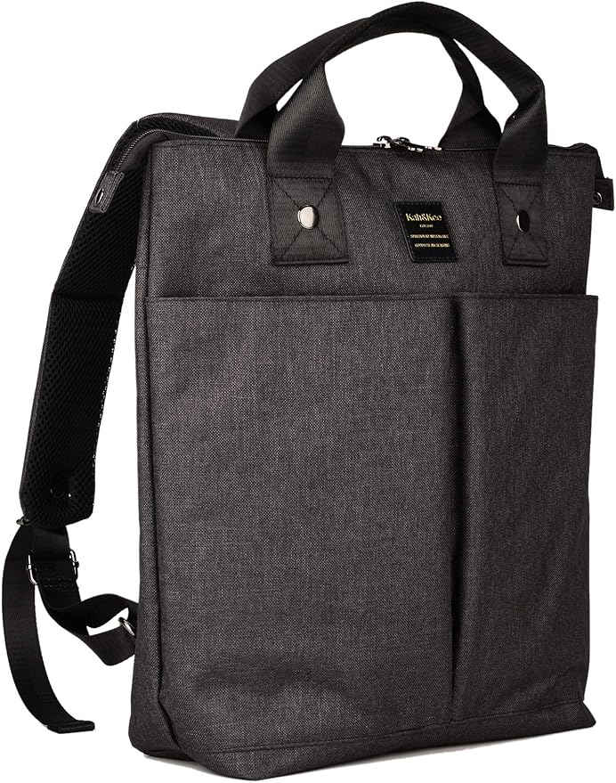 Kah&Kee Convertible Laptop Backpack and Tote Bag Handbag Computer Compartment Travel for Women Man (Black)