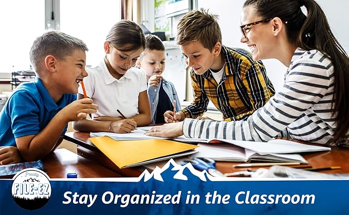 FILE-EZ Two-Pocket Folders, Yellow, 125-Pack, Textured Paper, Letter Size (EZ-32470)