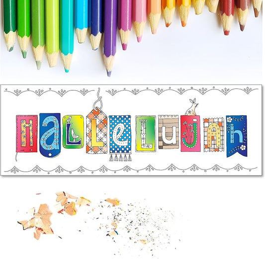 Christian Colouring Bookmarks, Psalms, Pack of 10 Different Designs, with Coloured Bible Verse on Reverse. Makes a Great Christian Gift for Adults or Children, by Just Cards Direct. (Orange/IOJBM)