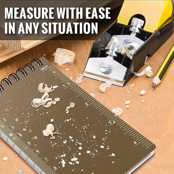 POPYOLA 8 Pack Waterproof Pocket Notebook, 3x5 Pocket Notepad, All Weather Mini Spiral Notepad, Write in the Rain Police Notepad with 100 Squared Pages for Outdoor Home Office School, Tan