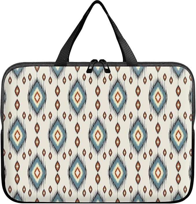 Universal Laptop Sleeve Tablet Case 12 inch, Geometric Ethnic Oriental Slim Carrying Case Durable Handbag Travel Laptop Bag for Surface Pro 9 8 7/Laptop Go 2 3, MacBook Air 11/12