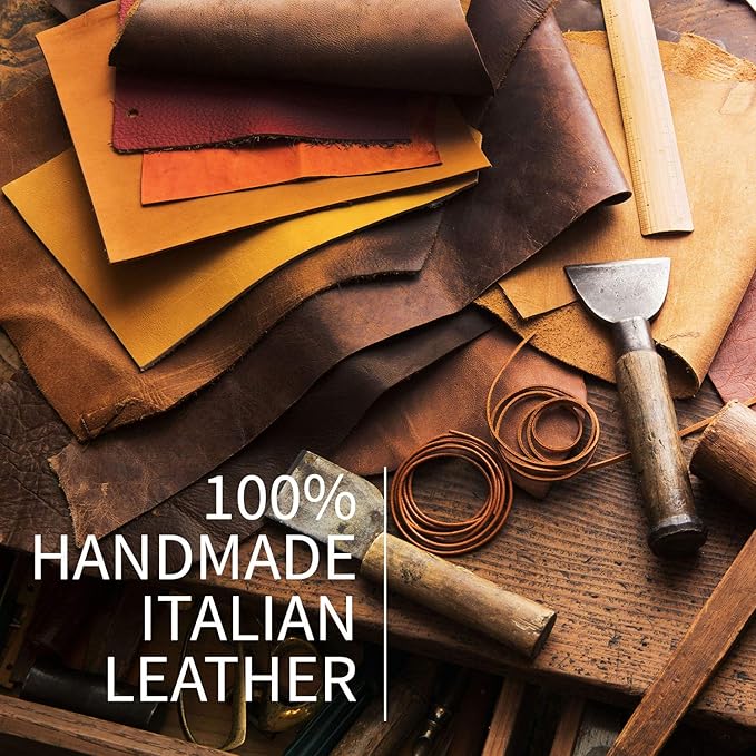 Maruse Italian Leather Executive Padfolio, Folder Organizer with Magnetic Closure and Writing Pad, Handmade in Italy, Rope