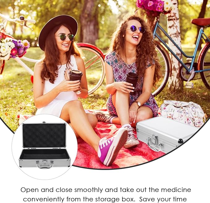 ERINGOGO Aluminum Attache Case - 12inch Lock Metal Briefcase with Ripple Foam, Hard Aluminum Carrying Case for Men, Universal Portable Tool Case for Laptop/Luggage/Instrument White