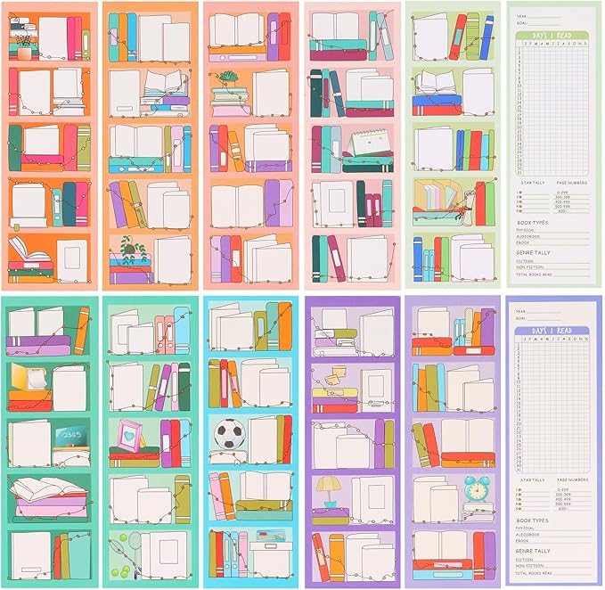 LiYiQ 100 Pcs Book Lovers Bookmarks Double-Sided Bookmark Book Tracker Page Markers Book Markers Set for Kids Reading Bookmarks Gift for Women