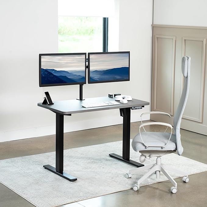 VIVO Dark Gray 43 x 24 inch Universal Solid One-Piece Table Top for Standard and Sit to Stand Height Adjustable Home and Office Desk Frames, DESK-TOP43G