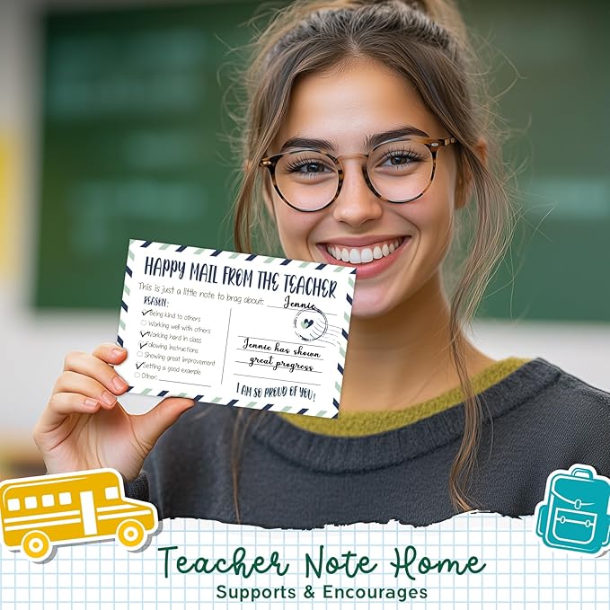 LOVEDMORE Happy Mail from Teacher to Students Incentive Cards, Teacher Mail for Elementary Classroom Rewards