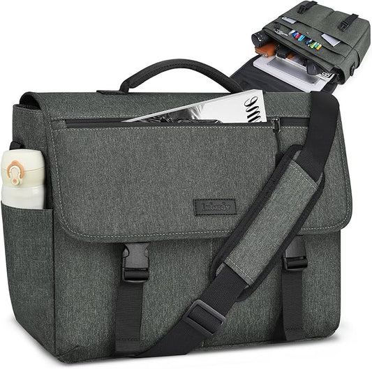 NEWHEY Messenger Bag Laptop Briefcases for Men 15.6 Inch Laptop Bag Water-resistant Computer Bag Lightweight Shoulder Handbag Satchel Bags for Work Business Travel College,Grey