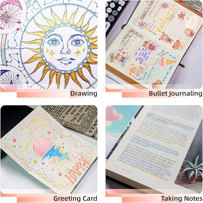 Glitter Gel Pens 8 Color Retractable Glitter Gel Pen Set 0.7mm Colored Pens for Journaling Coloring Drawing Office School Art Supplies(8A)…