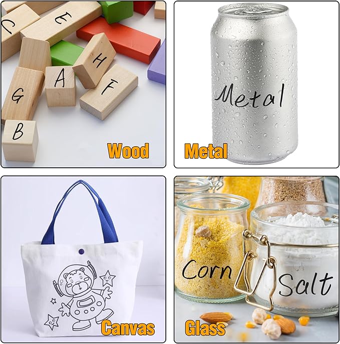 Permanent Markers Bulk, 50 Pack, Black Permanent Marker Pens, Fine Tip, Waterproof, Quick Drying, Smooth Writing, Used on Glass Metal Stone Paper Most Surfaces, Office School Supplies