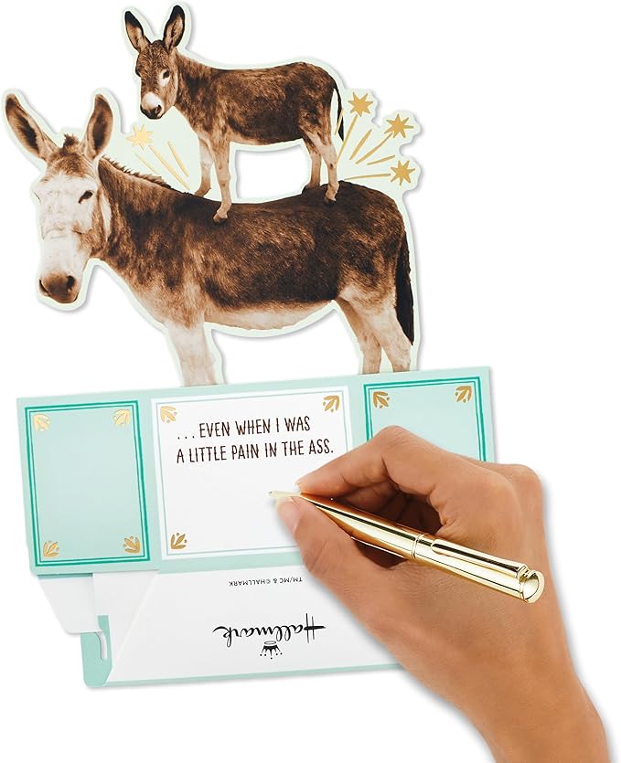 Hallmark Funny Pop Up Birthday Card from Son or Daughter (Donkeys, Pain in the...) Paper Wonder Shoebox 3D Card