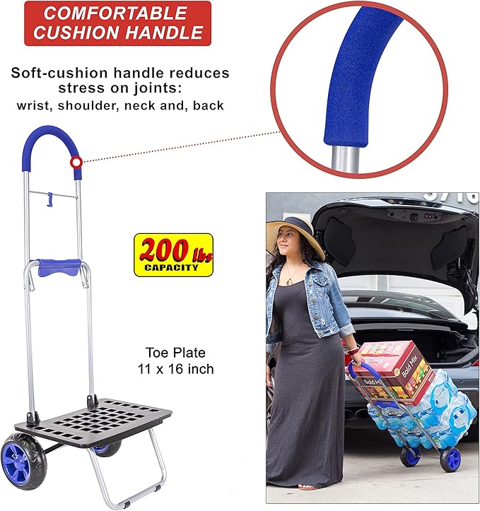 dbest 01527 Bigger Trolley Dolly, 16"14"40", Blue