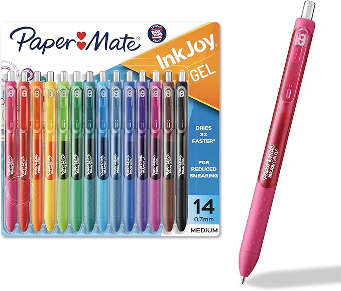 Paper Mate InkJoy Gel Pens, Medium Point, Assorted Colors, Set of 14