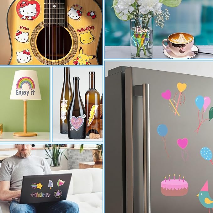 Premium Printable Clear Vinyl Sticker Paper for Inkjet Printers, 60 Sheets Transparent Paper of 8.5x11 "DIY Personalized Self-adhesive Paper That is Tear Resistant, Waterproof Labels,Easy to Cut