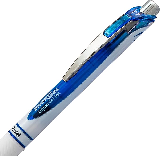 Pentel EnerGel Pearl Deluxe RTX Retractable Liquid Gel Pen, (0.7mm), Accent, Blue Ink, 3 Pack (BL77WBP3C)