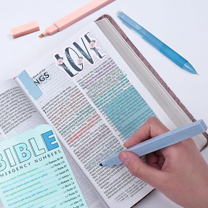 XKDOUS Bible Study Supplies Journaling Kit for Women, Bible Study Kit, Bible Study Tools with Prayer Journal Pencil Case Bible Accessories, Christian Gifts for Women, Blue