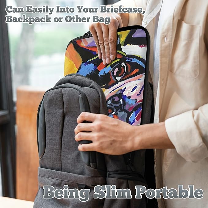 Universal Laptop Sleeve Tablet Case 12 inch, Watercolor Dog Slim Carrying Case Durable Handbag Travel Laptop Bag for Surface Pro 9 8 7/Laptop Go 2 3, MacBook Air 11/12