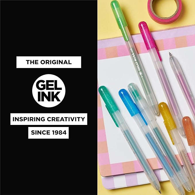 SAKURA Gelly Roll Retractable Gel Pens - Classic, Craft, Stardust & Metallic - Medium Point Ink Pens for Journaling, Art, or Drawing - Assorted Colored Ink - 12 Pens