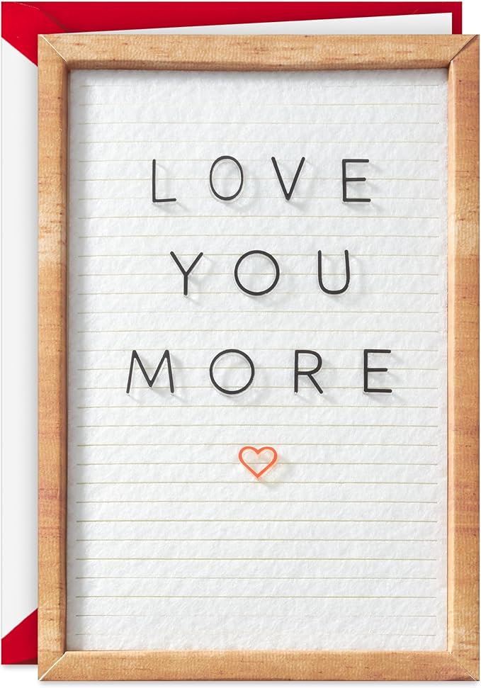Hallmark Signature Romantic Birthday Card (Love You More Letterboard)