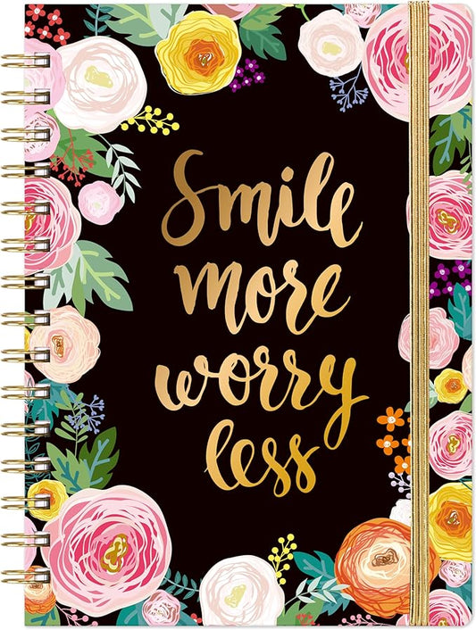 Frasukis Ruled Journal/Notebook- Lined Journal, 8.5" X 6.4", Ruled Spiral Notebook/Journal, Banded with Waterproof Hardcover, Journal for Women, Exquisite Inner Pocket for School, Office & Home