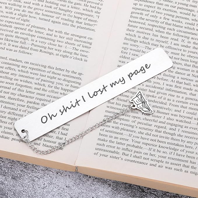 Funny Bookmark Book Lover Gift for Women Men Friend Metal Book Markers Reading Gift for Book Club Bookworm Bookish Reader Fathers Day Birthday Christmas Gifts Teen Boy Girl Graduation Gift for Her Him