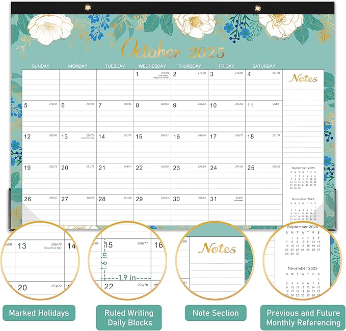 2025 Desk Calendar - Jan. 2025 - Dec. 2025, 12 Months Large Monthly Desk Calendar 2025, 17" x 12", Desk Pad, Large Ruled Blocks, To-do List & Notes, Best Desk/Wall Calendar for Planning or Organizing