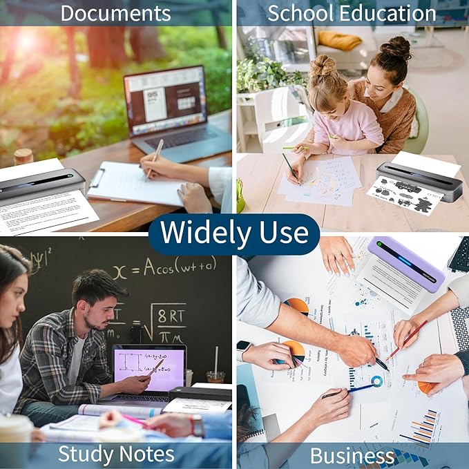 200 Sheets Thermal Printer Paper 8.5''×11'' US Letter Size Thermal Paper Compatible with Peripage, Munbyn, Jadens, HPRT, Phomemo Letter Portable Printer, Folded, Continuous, Perforated Thermal Paper